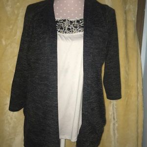 cathy daniels 2 in 1 shirt and cardigan